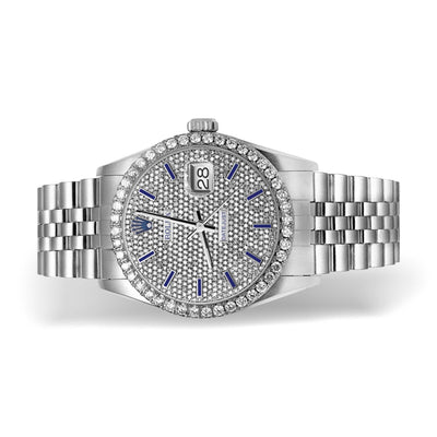 Rolex Datejust Diamond Bezel Watch 36mm Blue Dial | 2.60ct