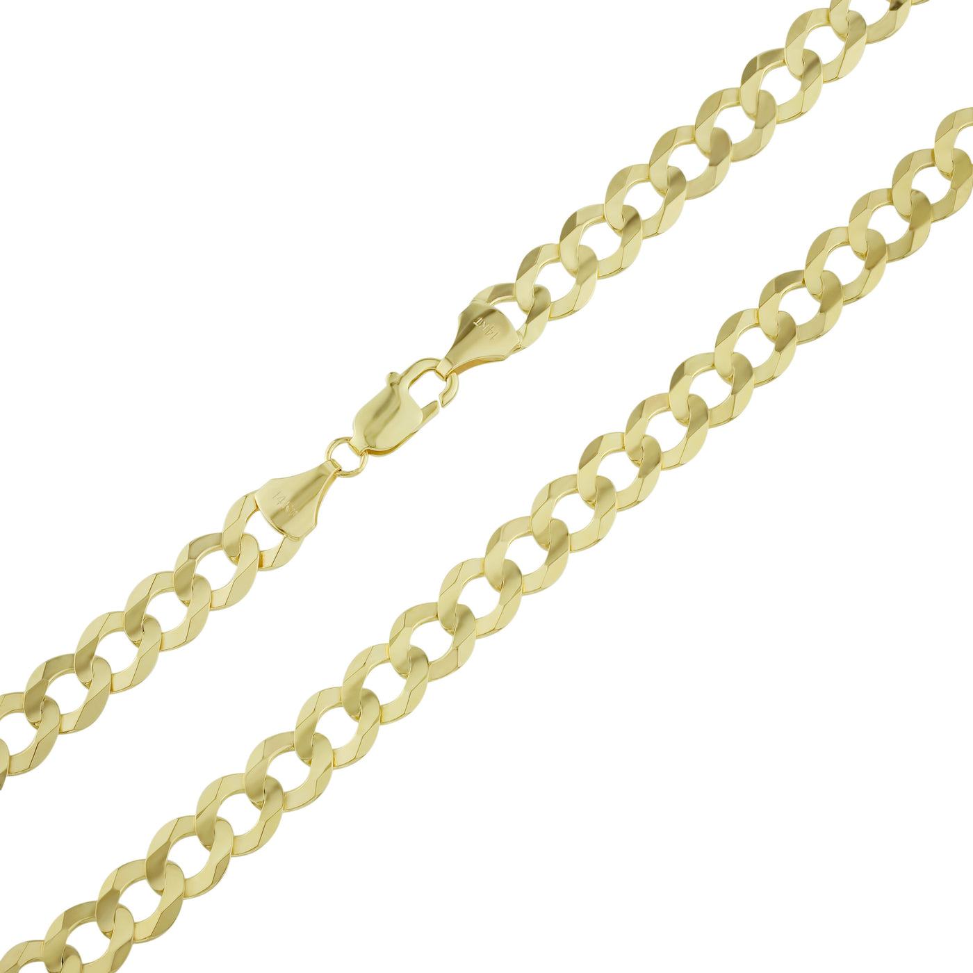 Miami Curb Link Chain Necklace 10K Yellow Gold - Solid
