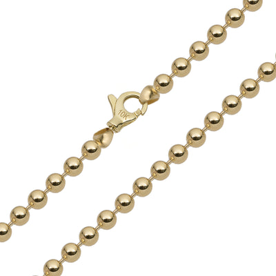 Bead Ball Chain Necklace 10K Yellow Gold