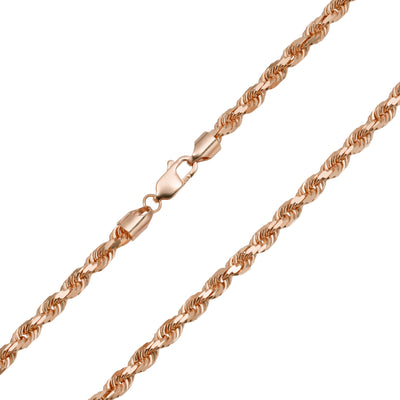 Rope Chain Necklace 10K Rose Gold - Solid