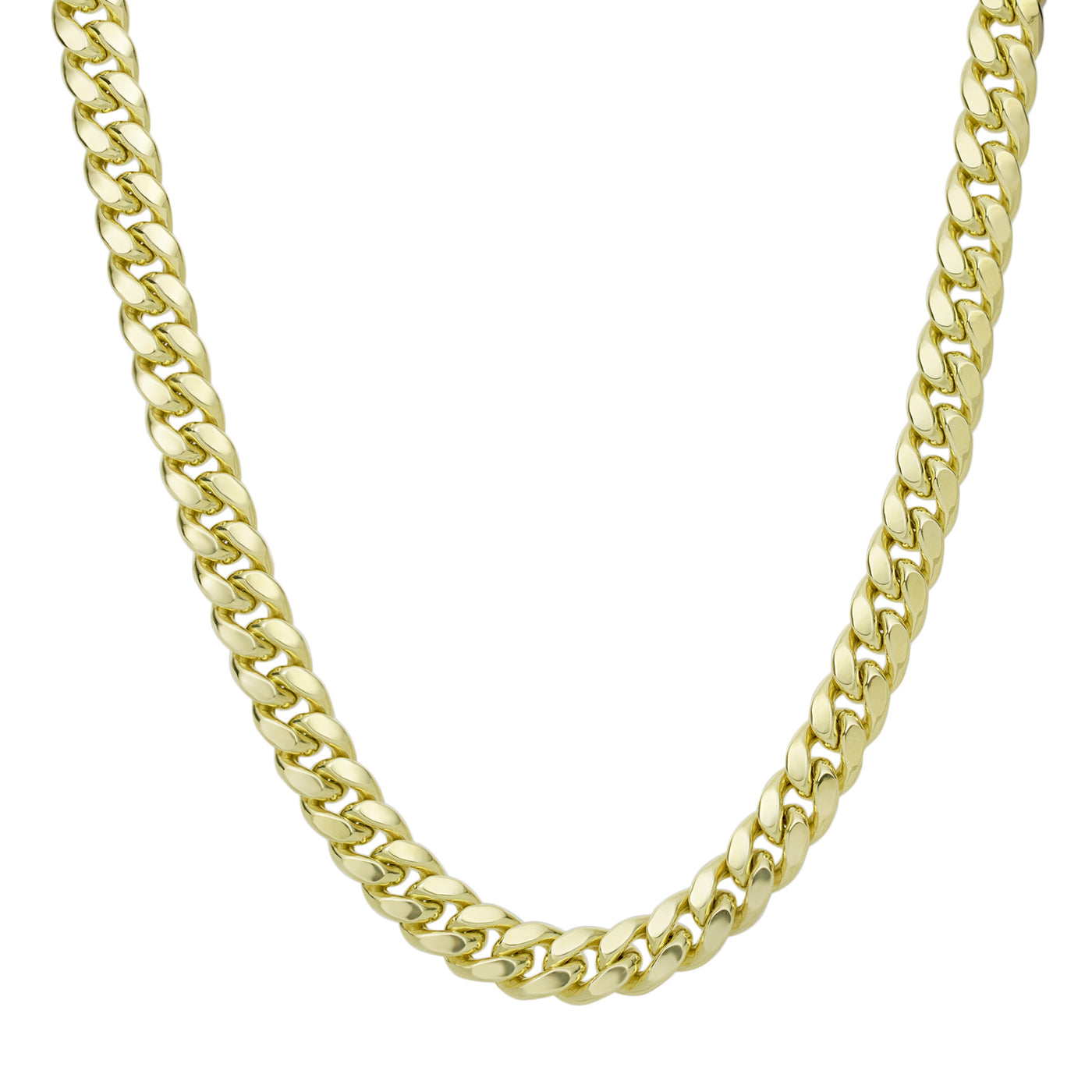 Women's Miami Cuban Chain Necklace 10K Yellow Gold - Hollow