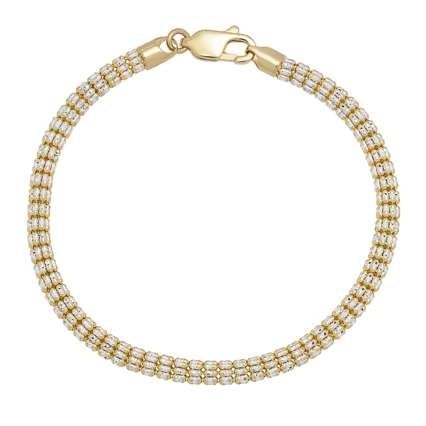 Ice Chain Bracelet 14K Yellow White Gold