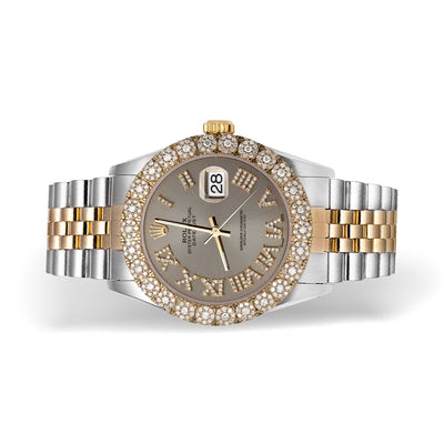 Rolex Datejust Diamond Bezel Watch 36mm Sundust Roman Dial | 2.25ct