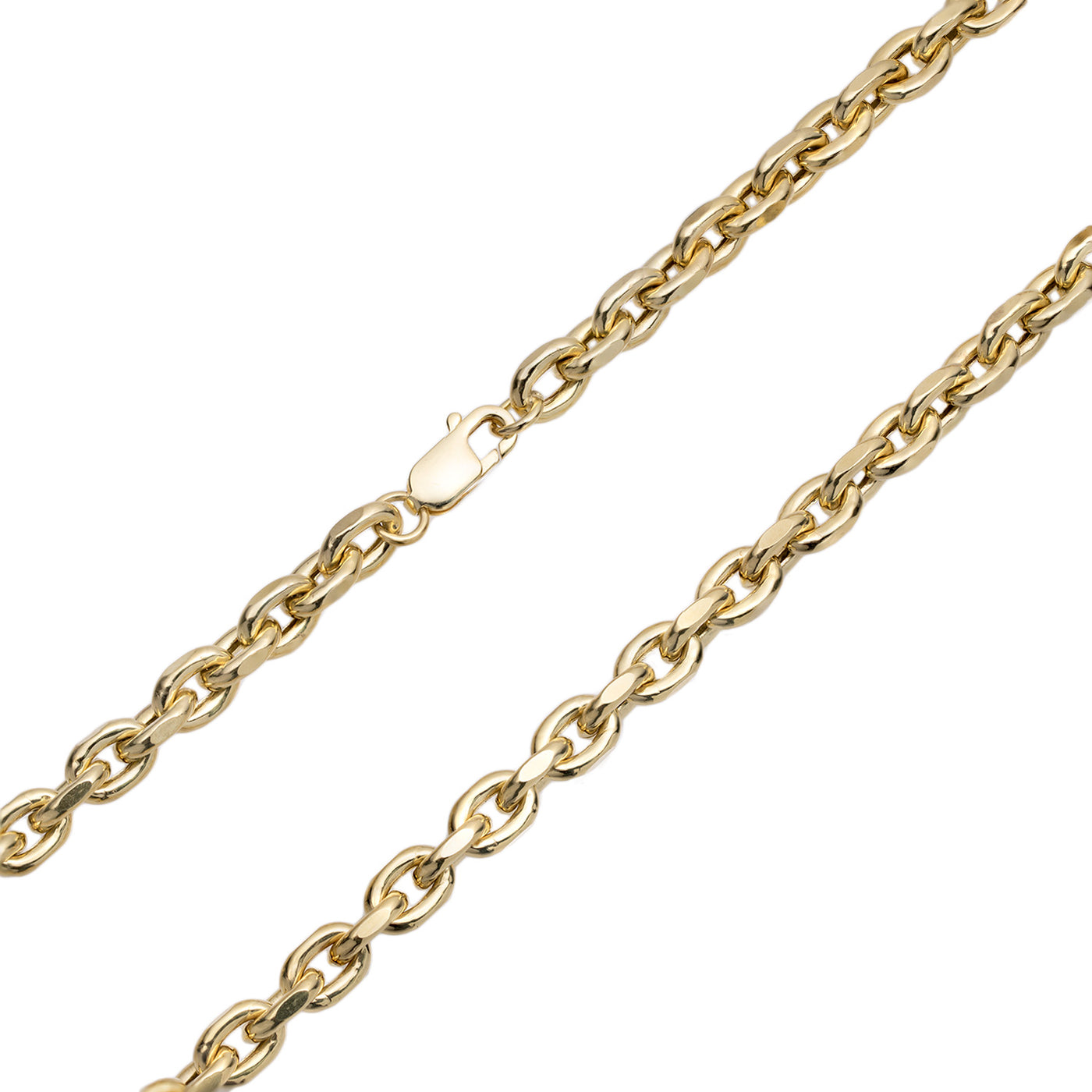 Women's Oval Rolo Link Chain Necklace 14K Gold
