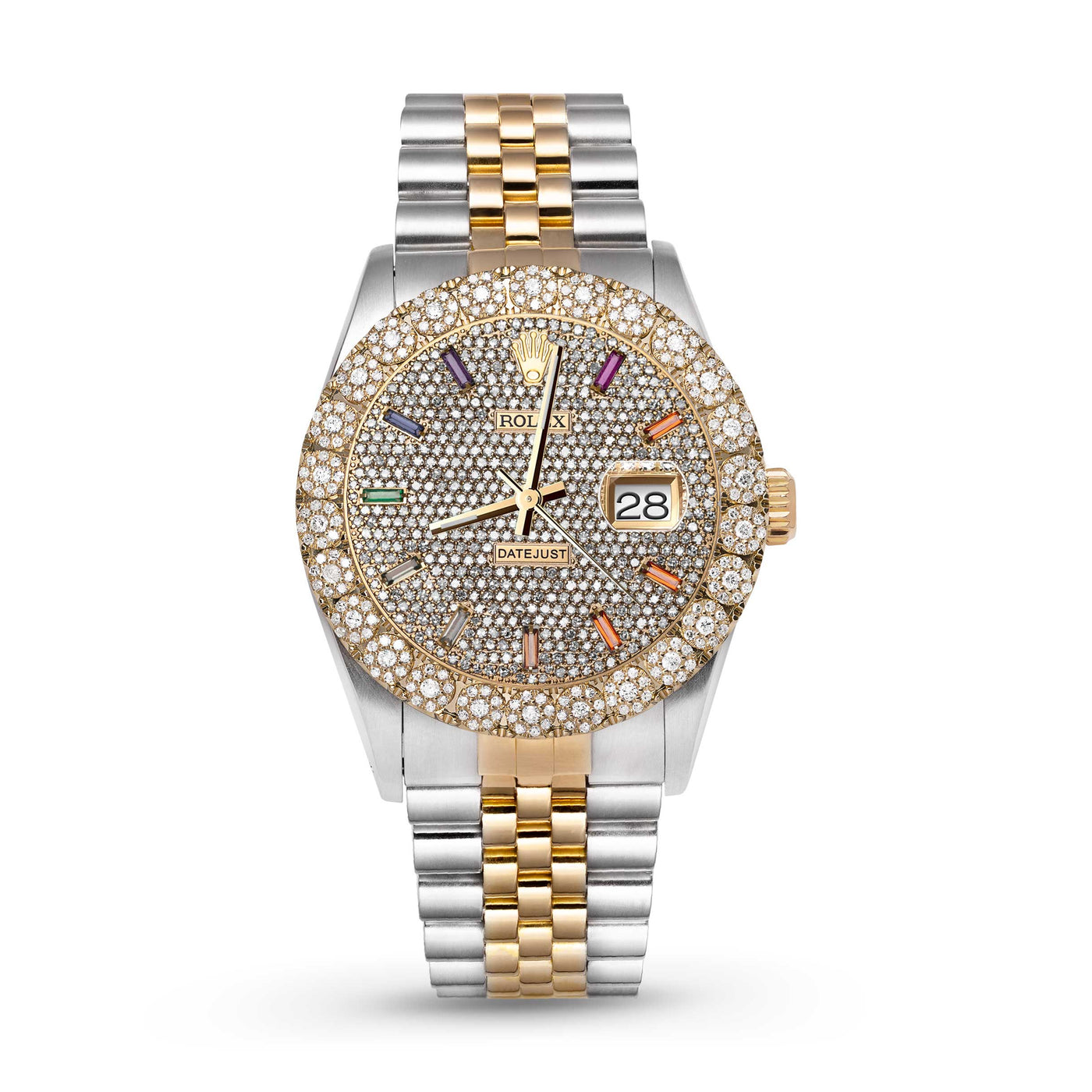 Rolex Datejust Diamond Bezel Watch 36mm Rainbow Dial | 3.75ct