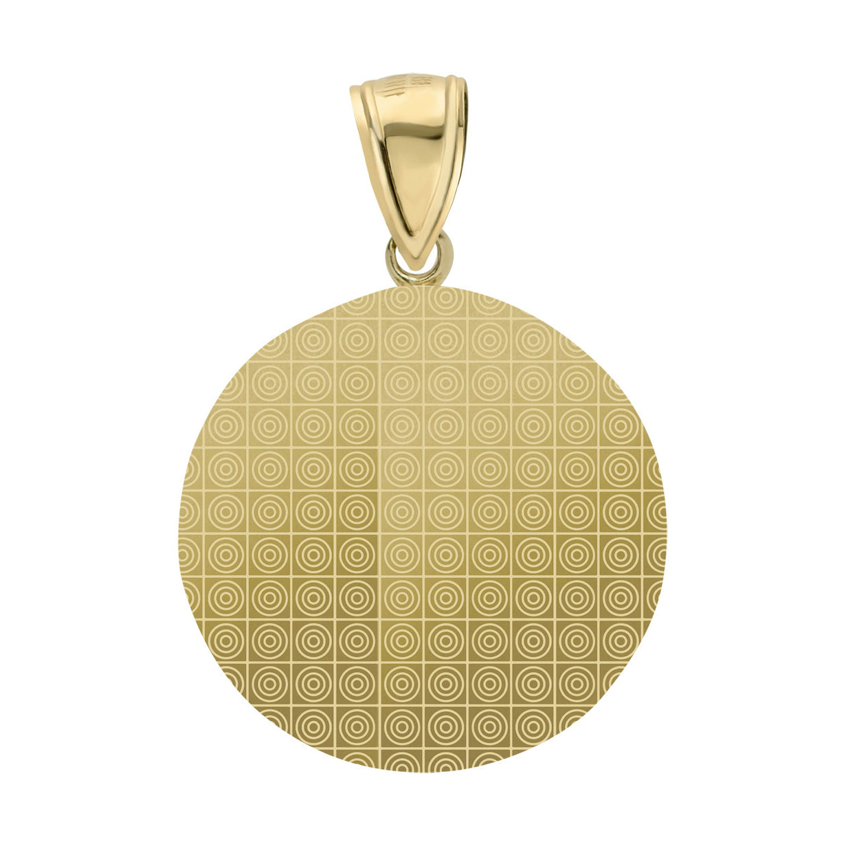 1 1/2" Jesus Head Textured CZ Round Medallion Pendant 10K Yellow Gold