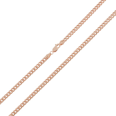 Miami Cuban Link Chain Necklace 14K Rose Gold - Hollow
