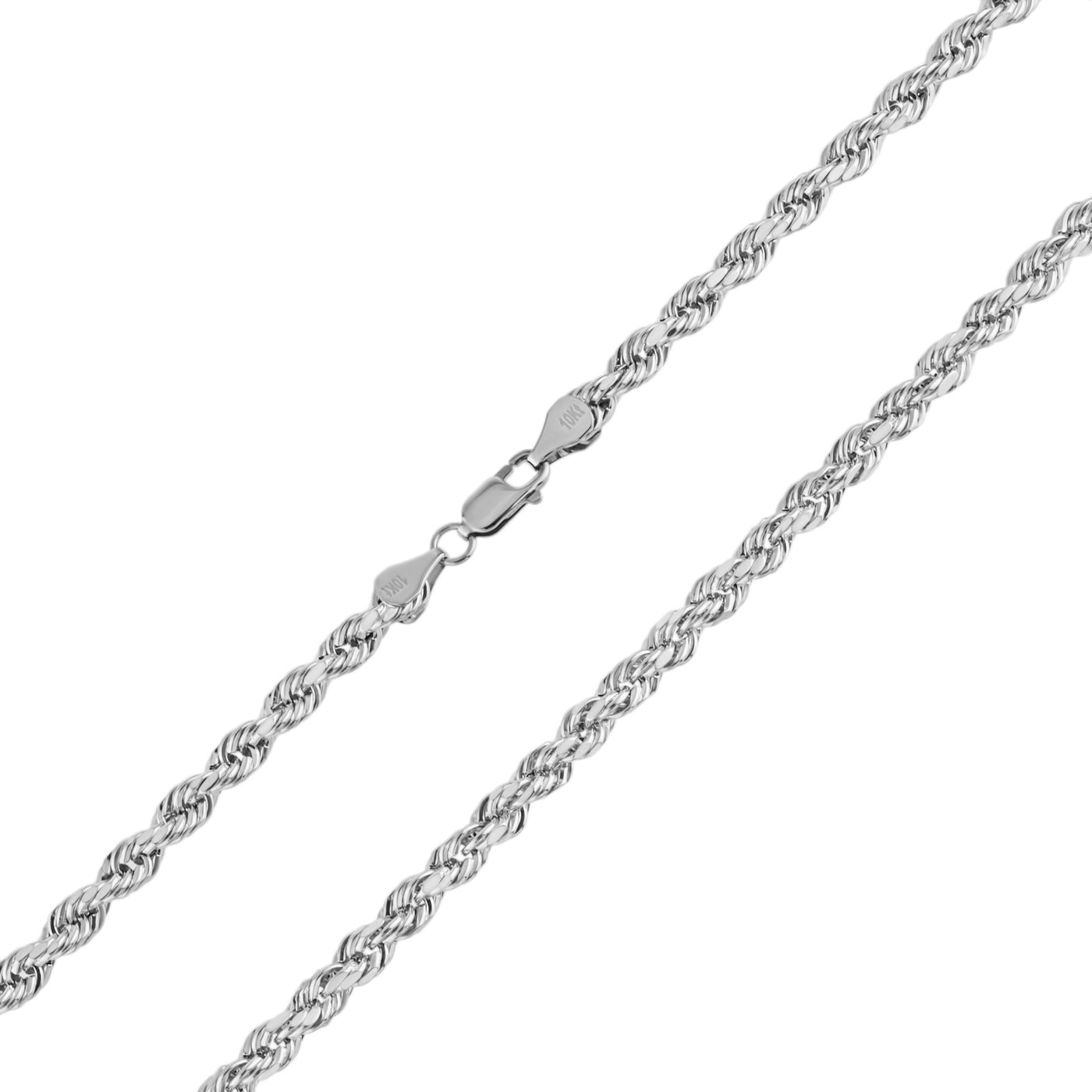 Rope Chain Necklace 10K White Gold - Hollow