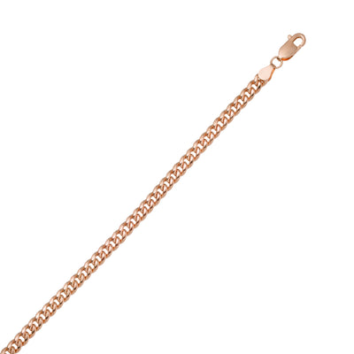 Miami Cuban Link Chain Anklet 14K Rose Gold - Hollow