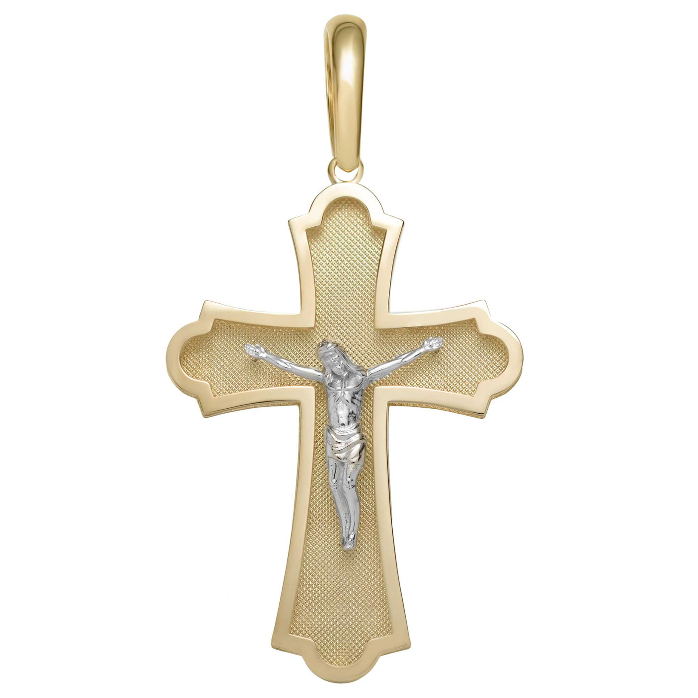 2" 3D Jesus Crucifix Cross Pendant Solid 10K Yellow Gold
