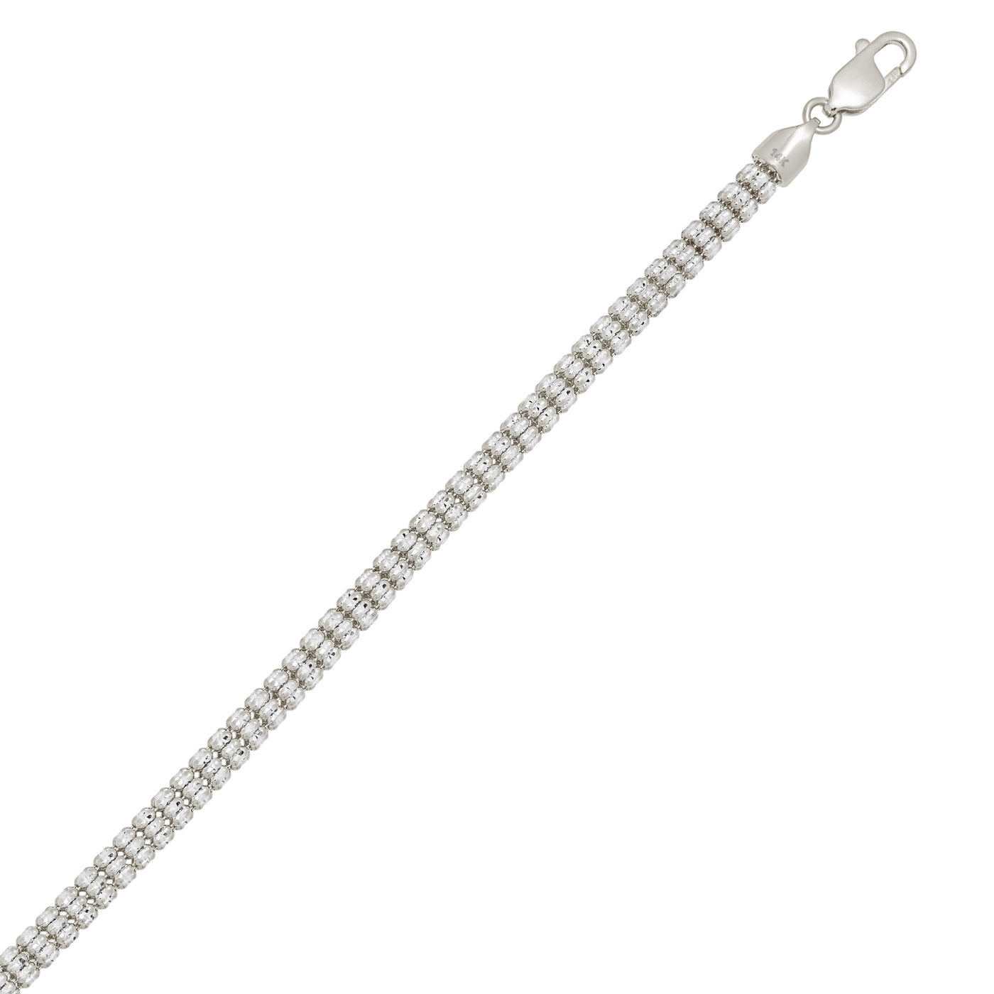 Women's Ice Chain Bracelet 14K White Gold