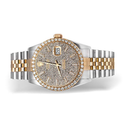 Rolex Datejust Diamond Bezel Watch 36mm Mother of Pearl Dial | 3.65ct