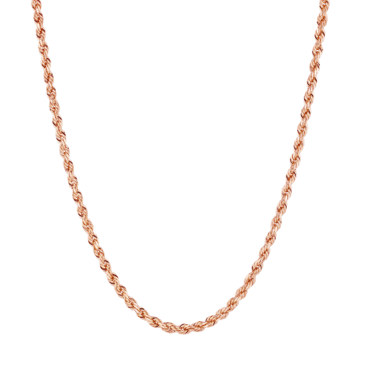 Rope Chain Necklace 10K Rose Gold - Hollow