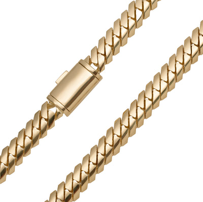 Edge Miami Cuban Link Chain Necklace 14K Yellow Gold - Solid
