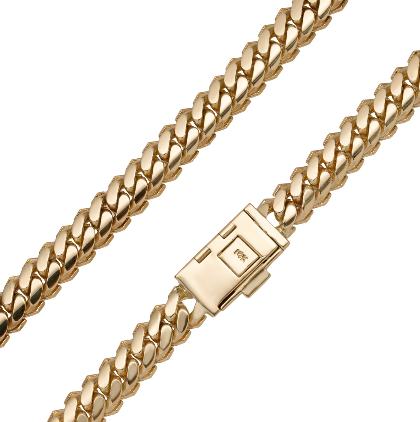 Edge Miami Cuban Link Chain Necklace 14K Yellow Gold - Solid