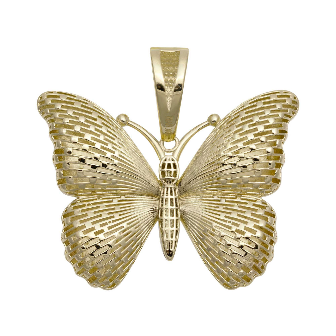 Shiny Butterfly Pendant 10K Yellow Gold