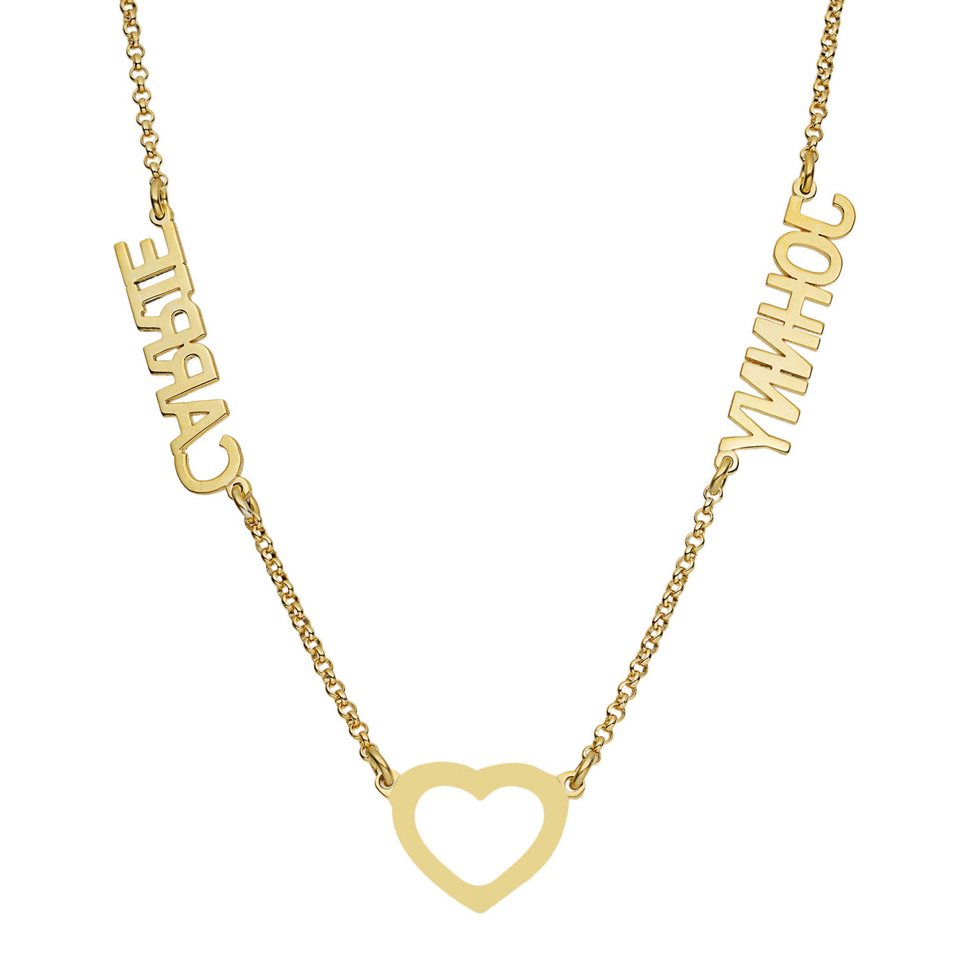 Ladies Diamond Heart Name Plate Necklace 14K Gold - Style 178