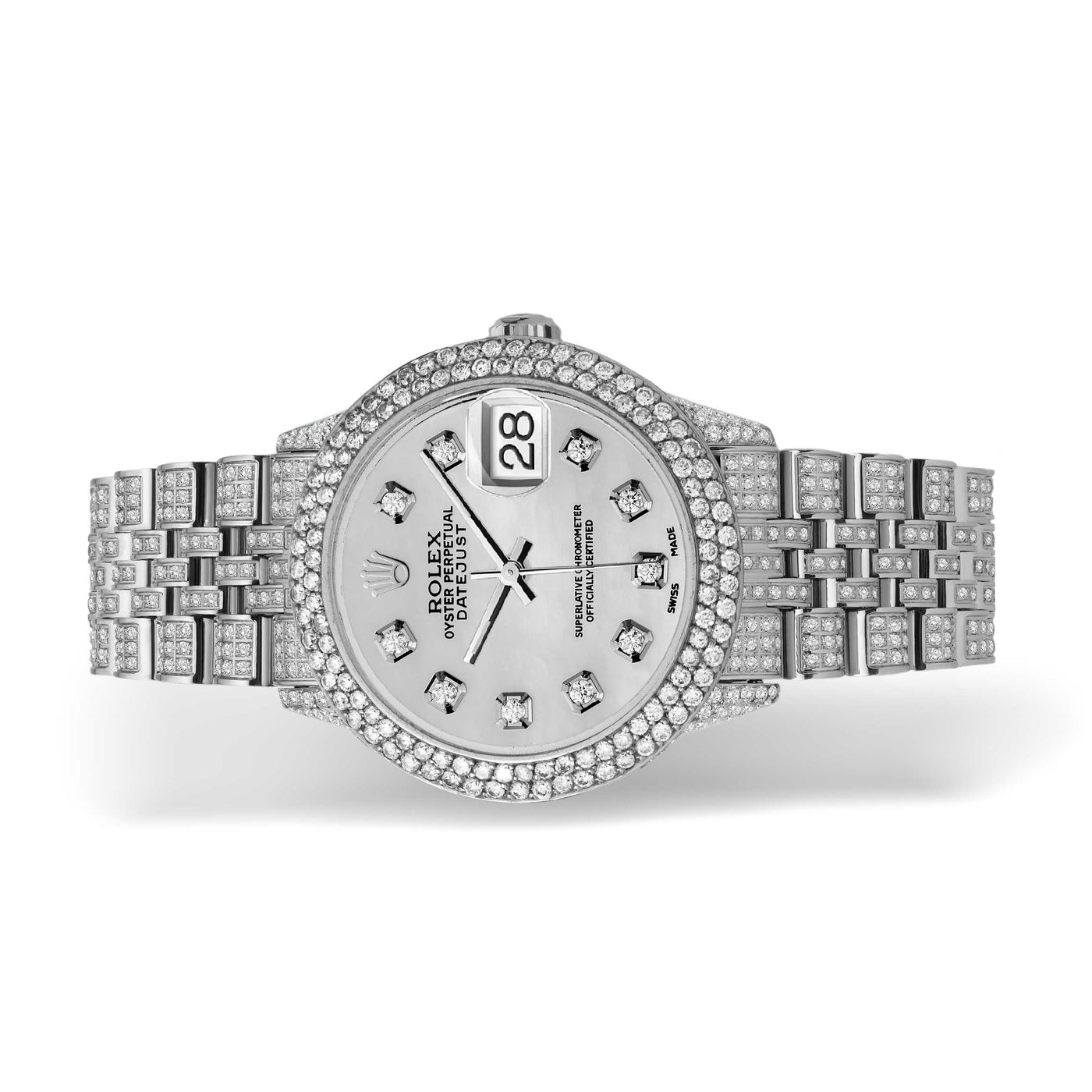 Rolex Datejust Diamond Bezel Watch 31mm Mother of Pearl Dial | 8.55ct