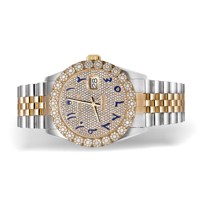 Rolex Datejust Diamond Bezel Watch 36mm Blue Arabic Numeral Dial | 3.75ct