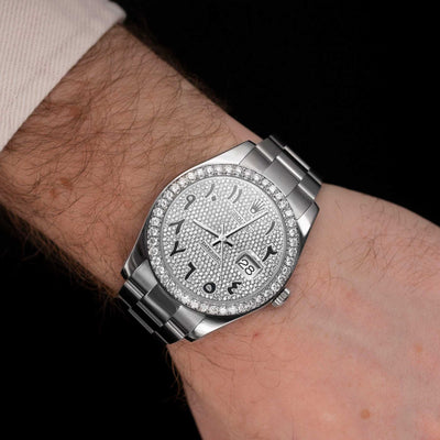 Rolex Datejust Diamond Bezel Watch 41mm Diamond Black Arabic Numeral Dial | 4.65ct