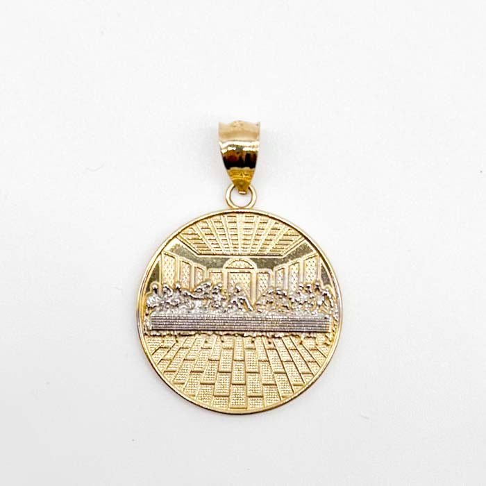 1 1/4" Last Supper Medallion Pendant 10K Yellow Gold