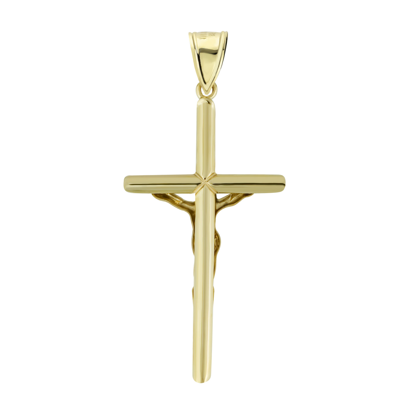 2 1/4" Crucifix Jesus Cross Pendant 10K Yellow Gold