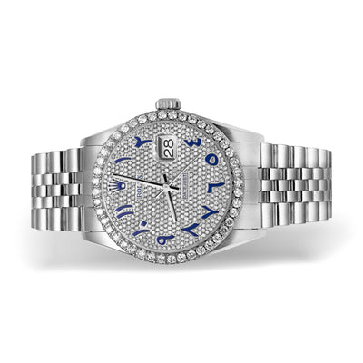 Rolex Datejust Diamond Bezel Watch 36mm Blue Arabic Numeral Dial | 2.60ct