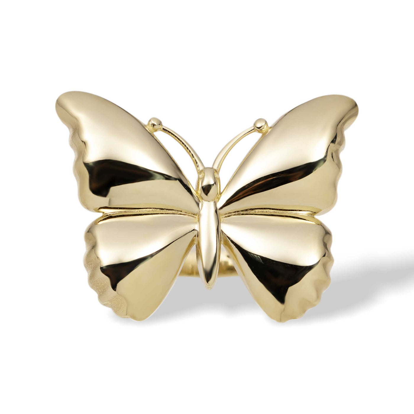 Shiny Butterfly Ring 10K Yellow Gold