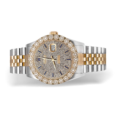 Rolex Datejust Diamond Bezel Watch 36mm Blue Dial | 3.75ct