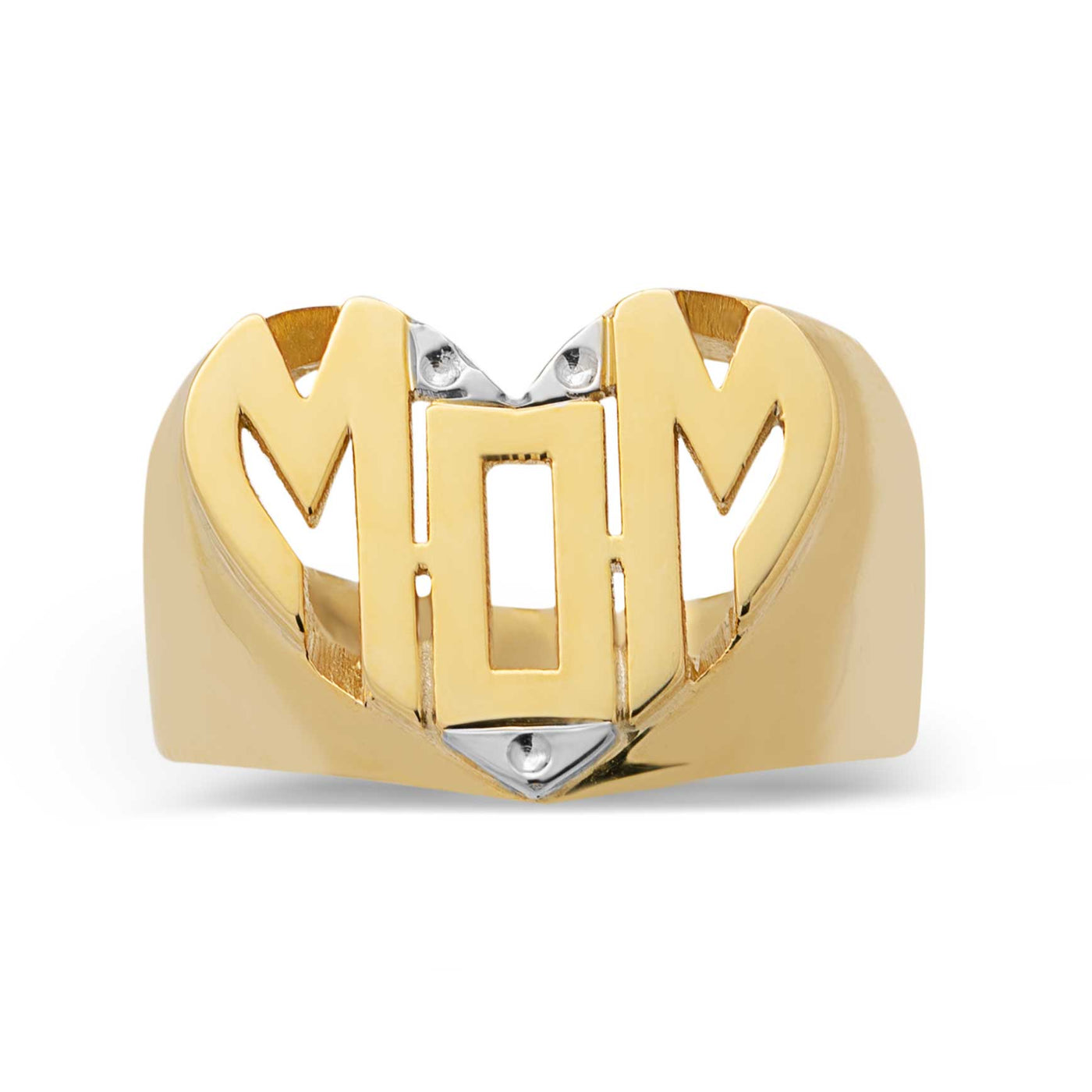 Initial Heart Signet Ring 14K Gold - Style 29