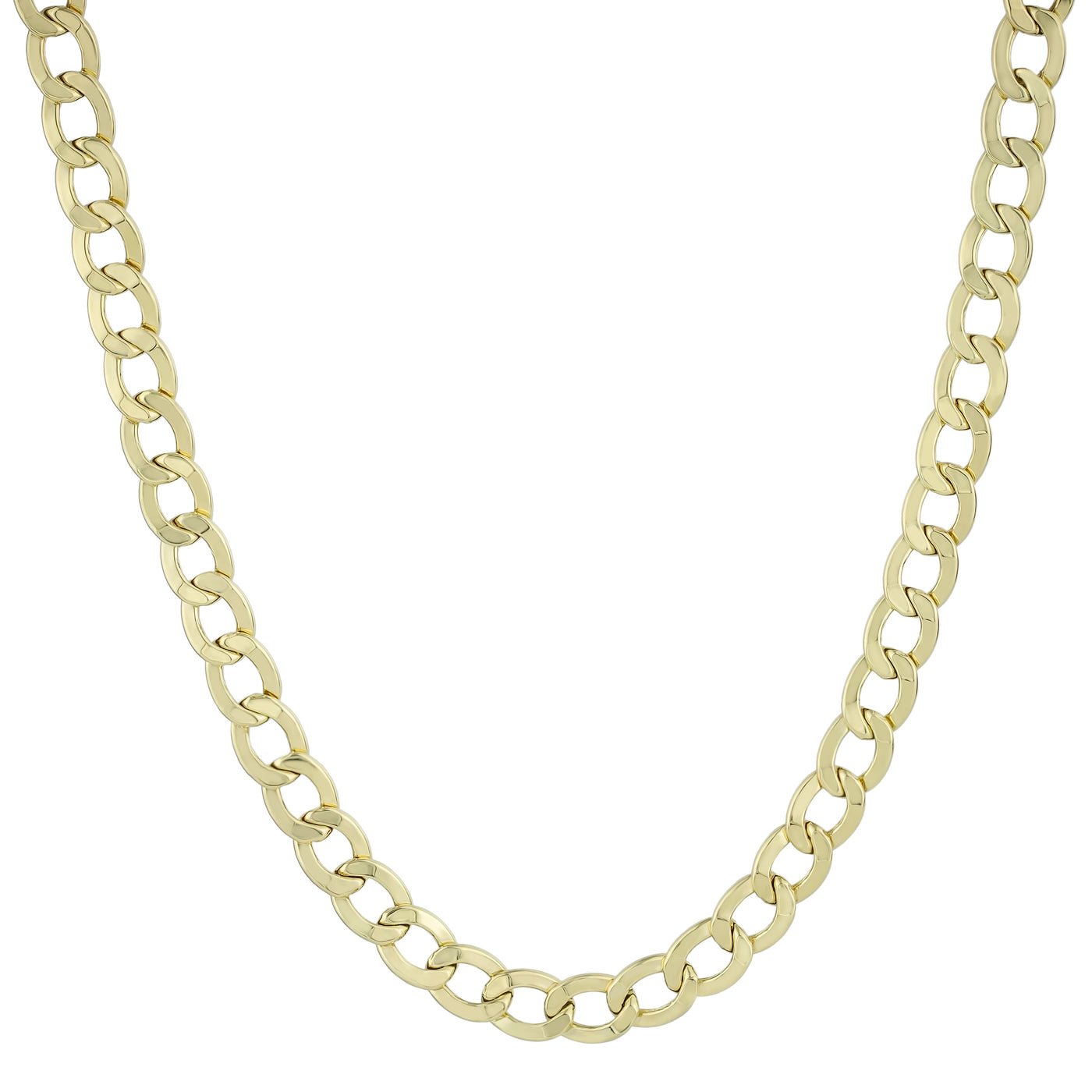 Women's Miami Curb Chain 14K Yellow Gold - Hollow