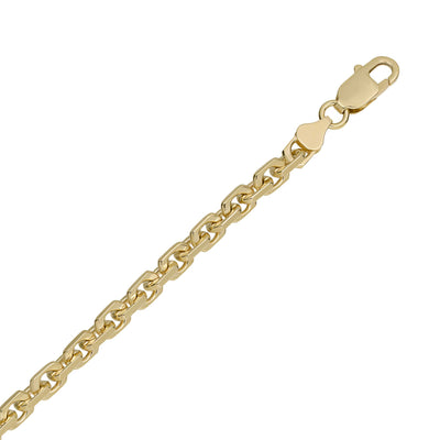 Chunky Box Link Chain Necklace Solid 10K Yellow Gold