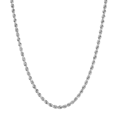 Women's Rope Chain 10K White Gold - Hollow