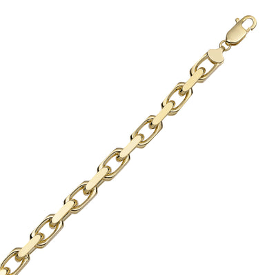 Chunky Box Chain Bracelet 14K Solid Yellow Gold