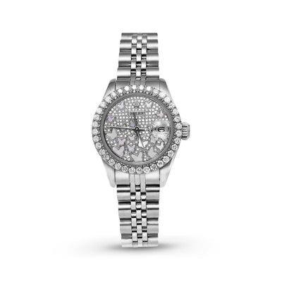 Women Rolex Datejust Diamond Bezel Watch 26mm Butterfly Dial | 2.00ct