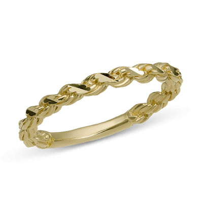 Women's Rope Chain Ring 10K Yellow Gold