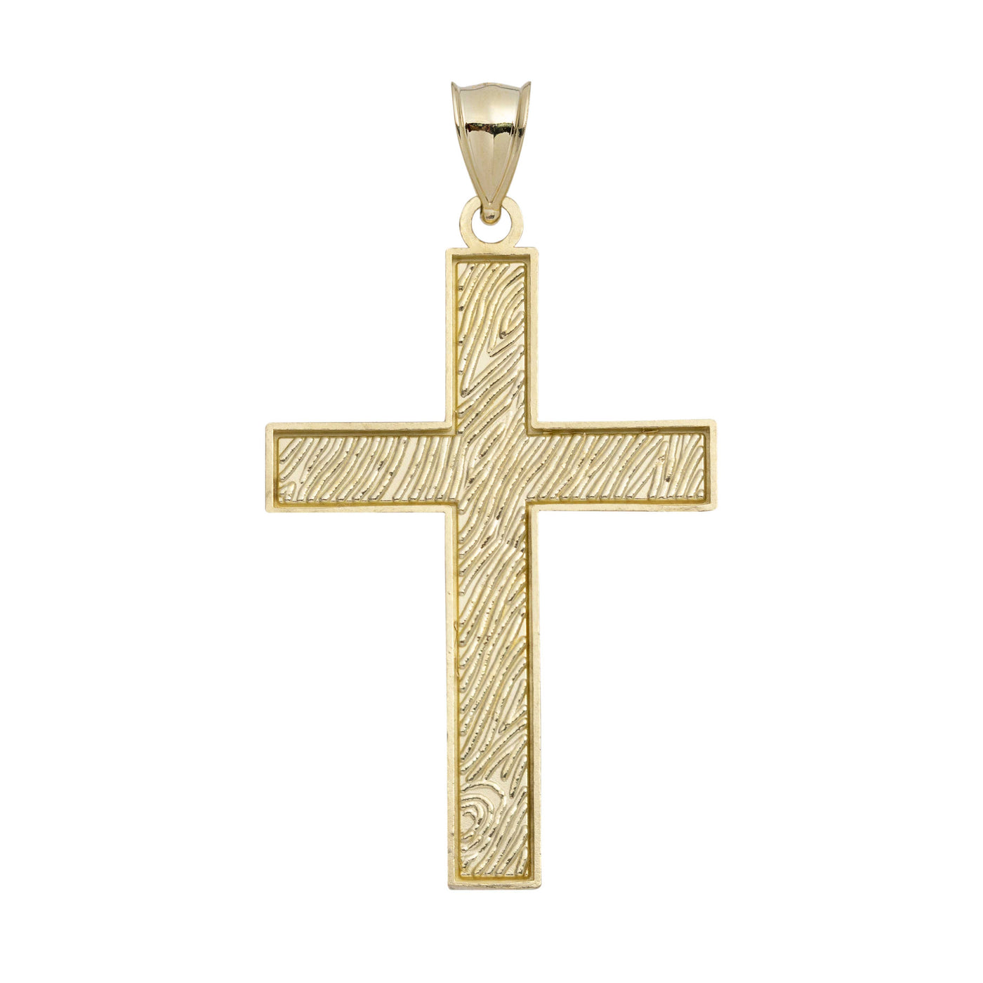 Diamond-Cut Framed Cross Pendant 10K Yellow Gold