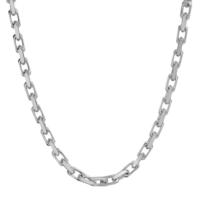 5mm Women's Chunky Box Chain 14K White Gold - Solid