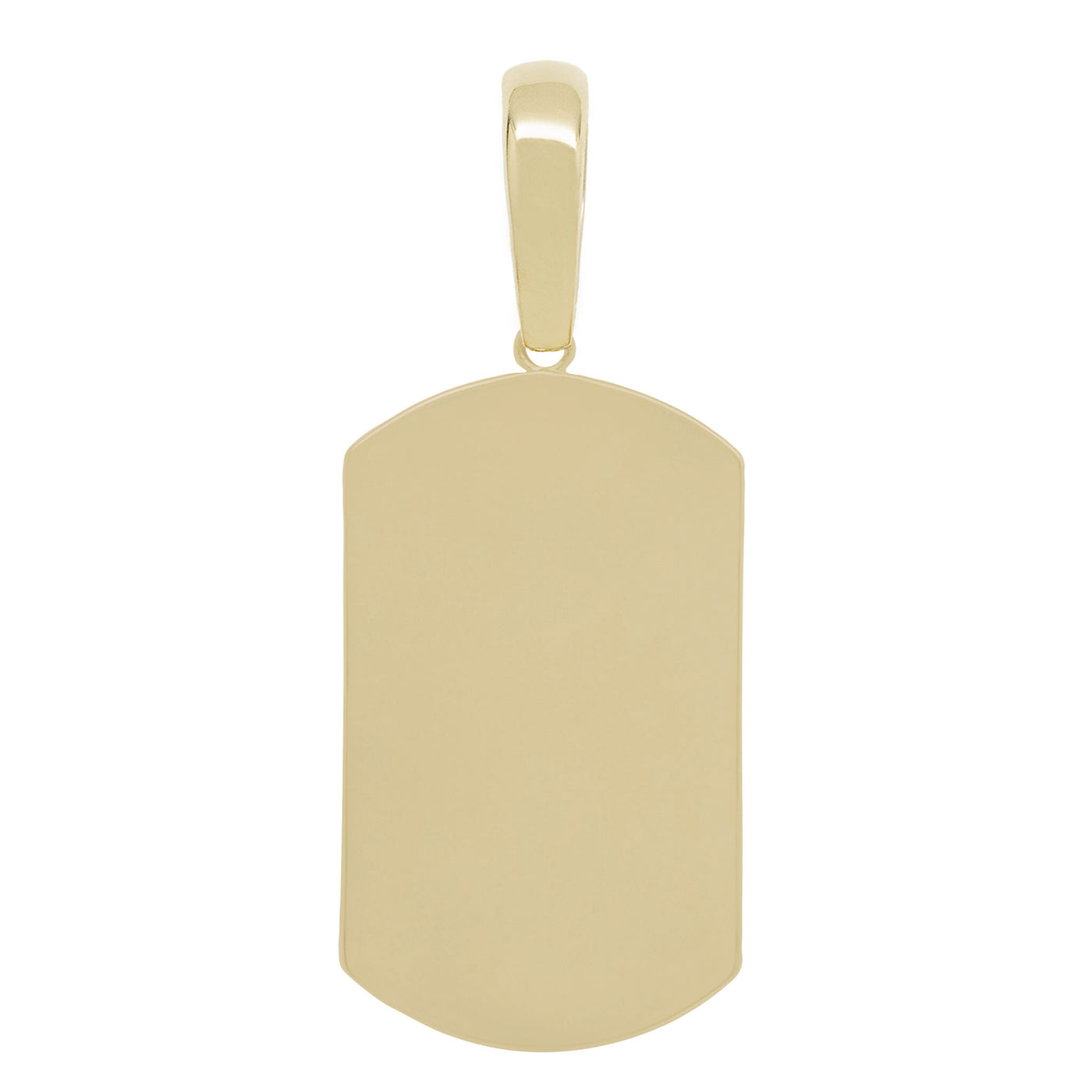 1 3/4" Plain Dog Tag Pendant Solid 10K Yellow Gold