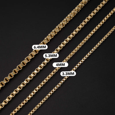 Byzantine Rolo Link Chain Necklace 10K Yellow Gold - Hollow