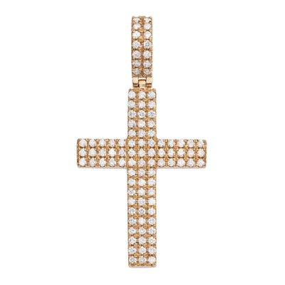 1 3/4" Cross Diamond Pendant 1.69ct 14K Yellow Gold