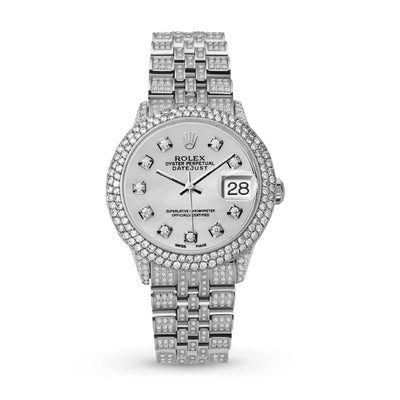 Rolex Datejust Diamond Bezel Watch 31mm Mother of Pearl Dial | 8.55ct