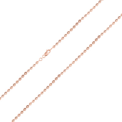 Women's Moon-Cut Bead Ball Chain 14K Rose Gold - Solid
