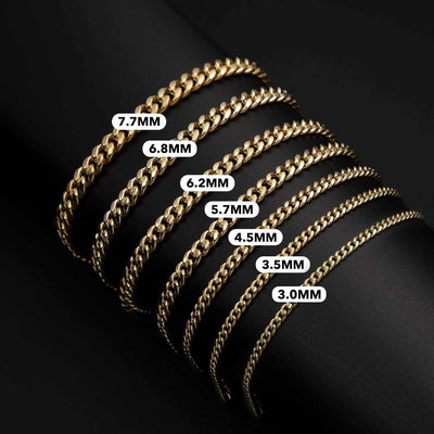 Miami Cuban Link Chain Anklet 10K & 14K Yellow Gold