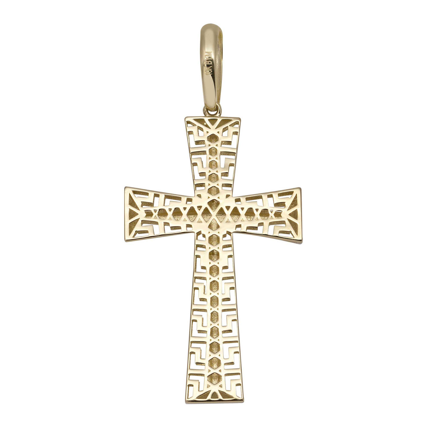 Greek Design Byzantine Cross Pendant 10K Yellow Gold