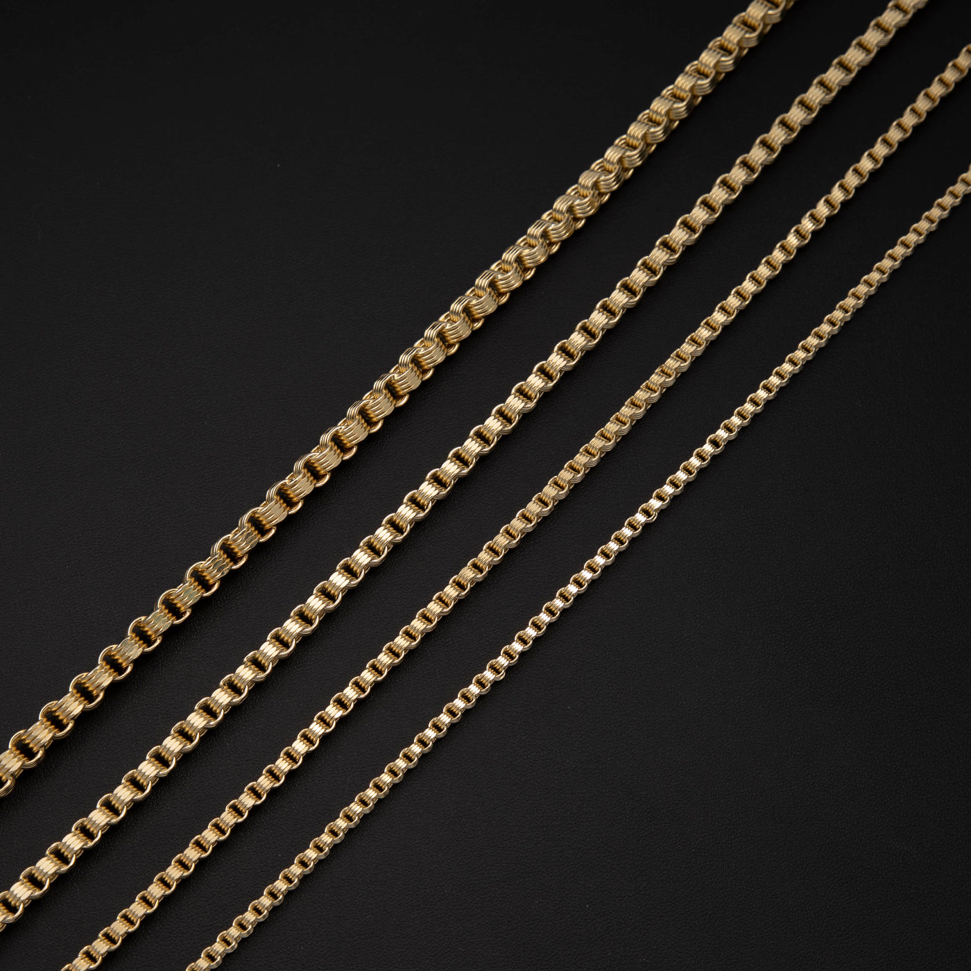 Women's Byzantine Rolo Link Chain Necklace 10K Yellow Gold - Hollow
