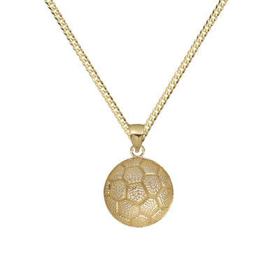 1" Soccer Ball Necklace 10K Yellow Gold