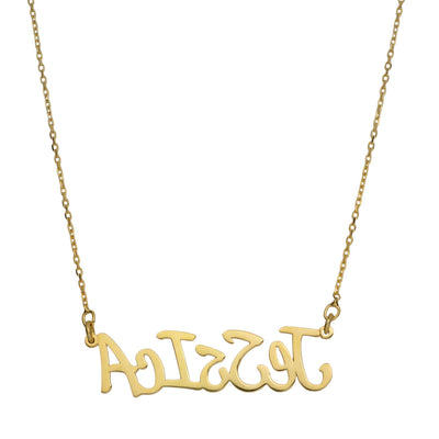 Ladies Name Plate Necklace 14K Gold - Style 171