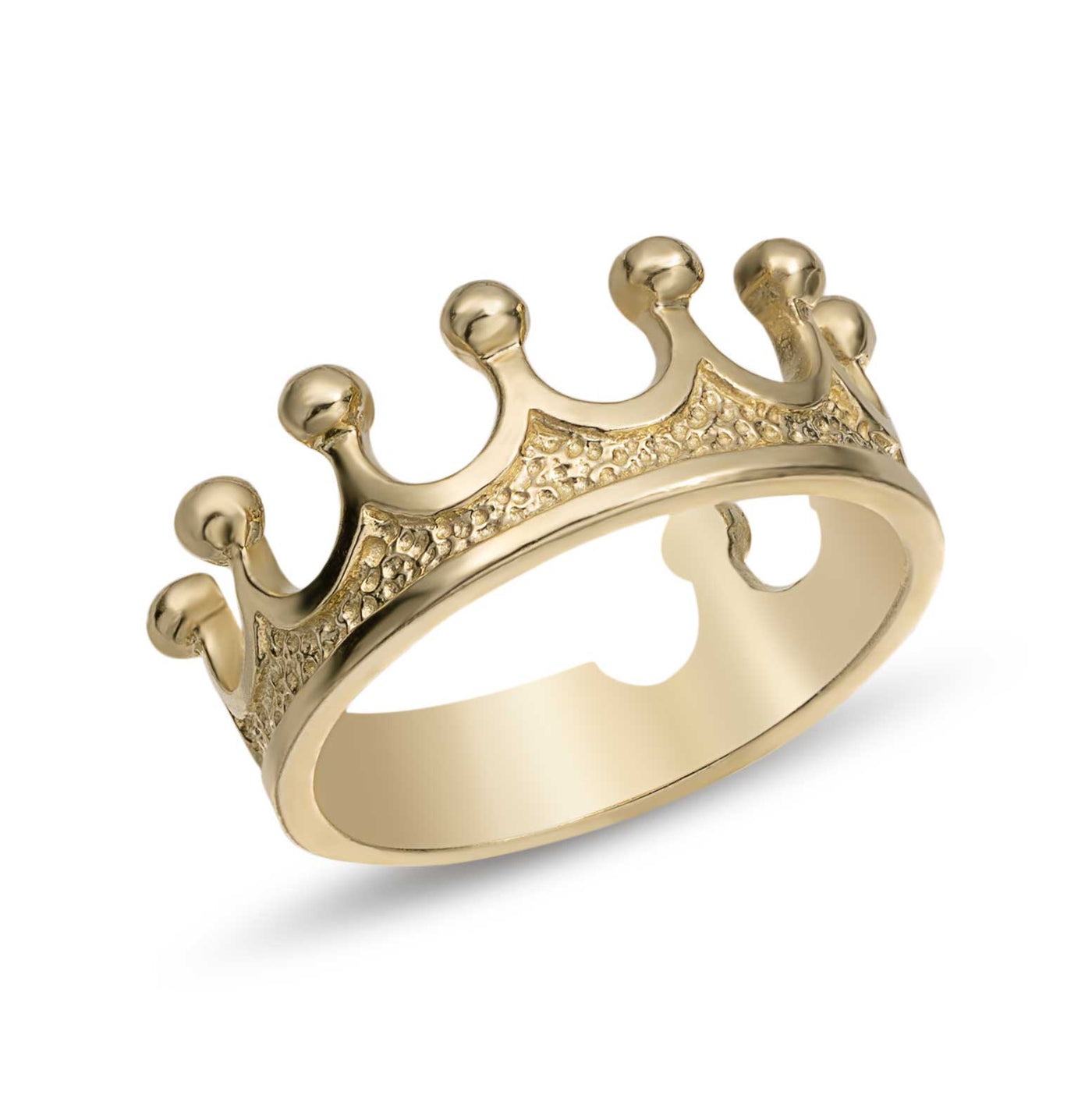 Crown Ring Solid 10K Yellow Gold