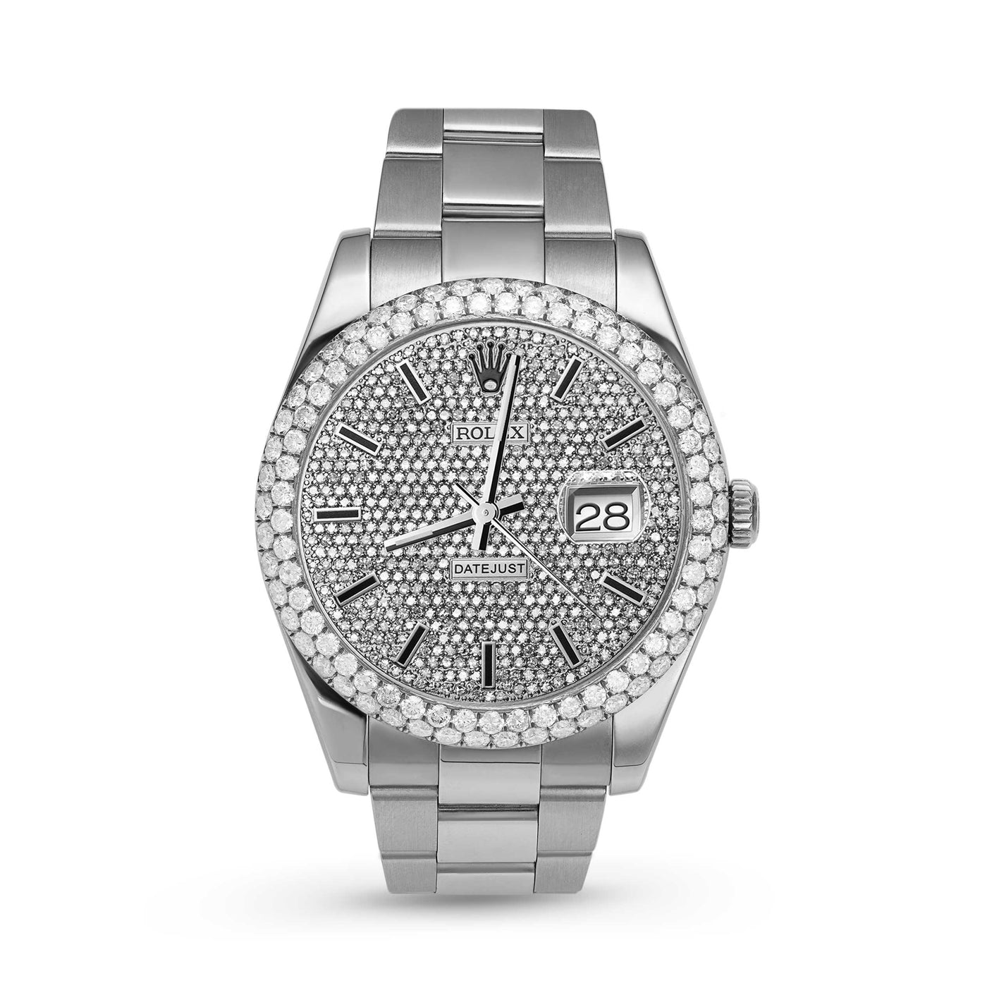 Rolex Datejust Diamond Bezel Watch 41mm Diamond Black Dial | 7.50ct